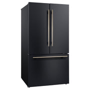 FORNO Rivello 36-Inch French Door Refrigerator, Standard Depth, Water and Ice Dispenser, Black with Stainless Steel Accents (FFFFD1783-36BLK)