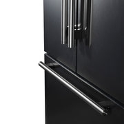 FORNO Rivello 36-Inch French Door Refrigerator, Standard Depth, Water and Ice Dispenser, Black with Stainless Steel Accents (FFFFD1783-36BLK)