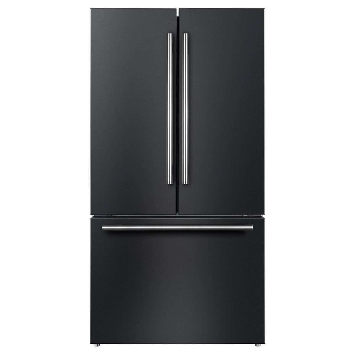 FORNO Rivello 36-Inch French Door Refrigerator, Standard Depth, Water and Ice Dispenser, Black with Stainless Steel Accents (FFFFD1783-36BLK)
