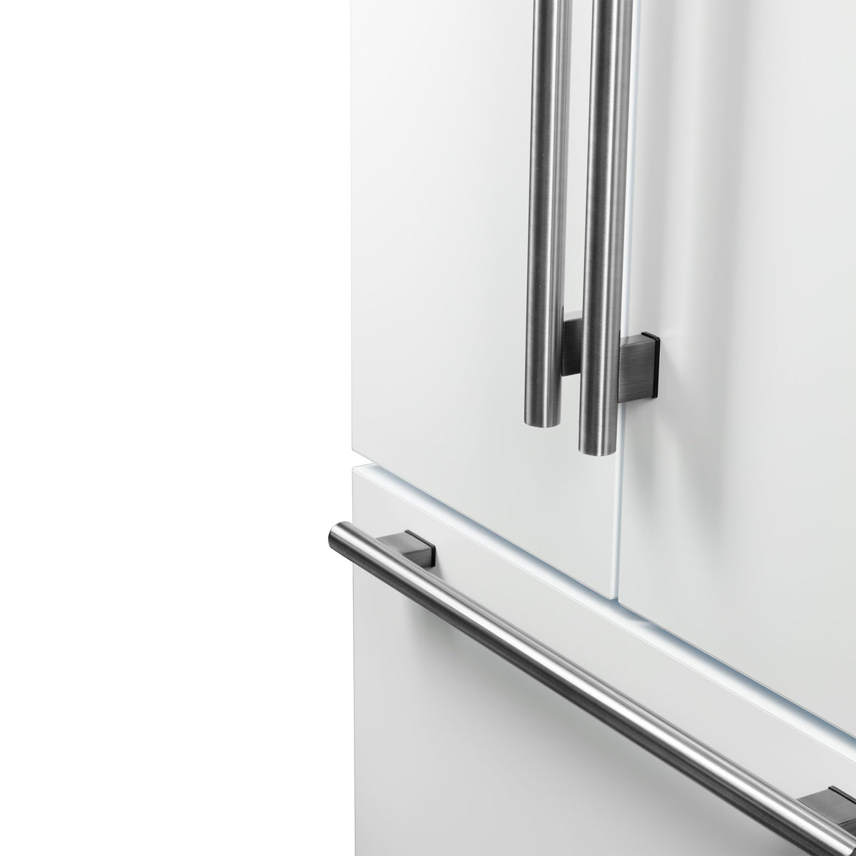 FORNO Rivello 36-Inch Standard-Depth French Door Refrigerator with Water & Ice Dispenser, White with Stainless Steel Accents (Model FFFFD1783-36WHT)