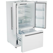 FORNO Rivello 36-Inch Standard-Depth French Door Refrigerator with Water & Ice Dispenser, White with Stainless Steel Accents (Model FFFFD1783-36WHT)