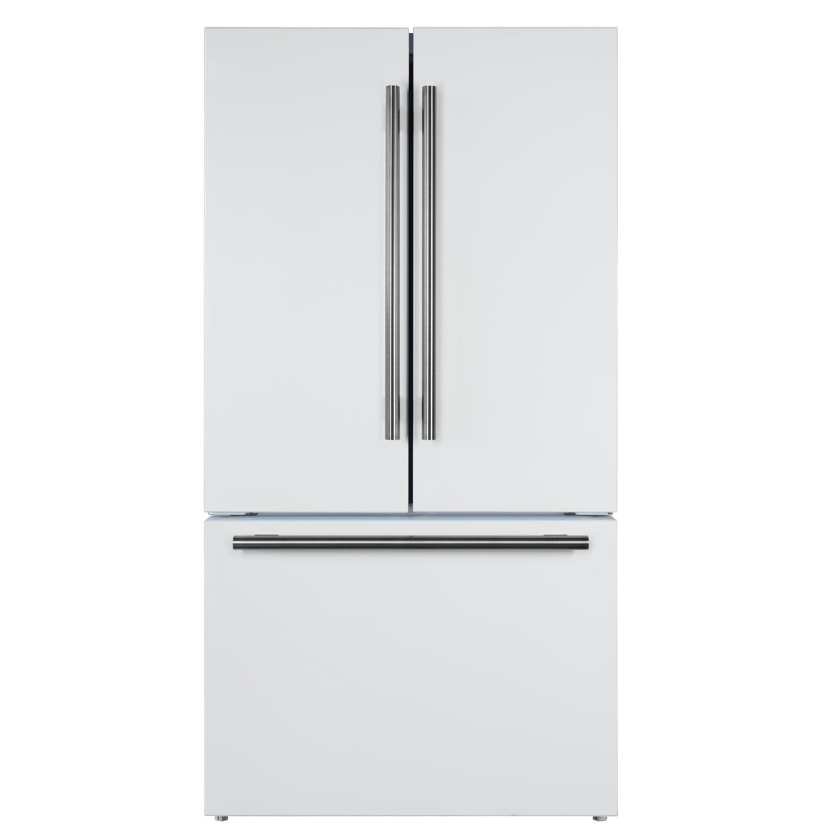 FORNO Rivello 36-Inch Standard-Depth French Door Refrigerator with Water & Ice Dispenser, White with Stainless Steel Accents (Model FFFFD1783-36WHT)