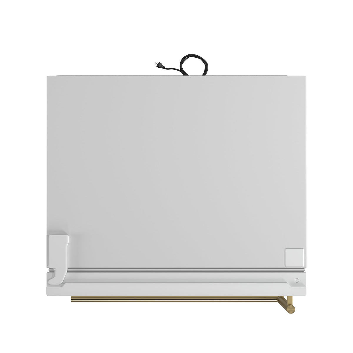 Forno Espresso Milano 31-Inch French Door Refrigerator with Bottom Freezer, 17.2 cu. ft., Left Swing, Ice Maker, White Finish with Antique Brass Handles (Model FFFFD1786-31WHT)