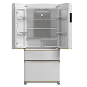 Forno Espresso Luigi 33-Inch French Door Refrigerator, 18 cu. ft., White, Antique Brass Handles, Model FFFFD1791-33WHT