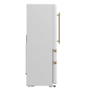 Forno Espresso Luigi 33-Inch French Door Refrigerator, 18 cu. ft., White, Antique Brass Handles, Model FFFFD1791-33WHT