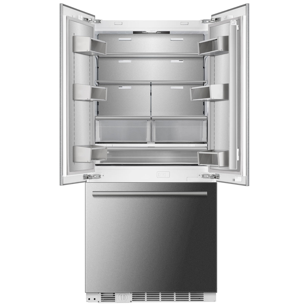 FORNO Rivestito 36-Inch Built-In French Door Refrigerator, 15.5 Cu. Ft., Stainless Steel Panels, Automatic Ice Maker (Model FFRBI1811-36FR)