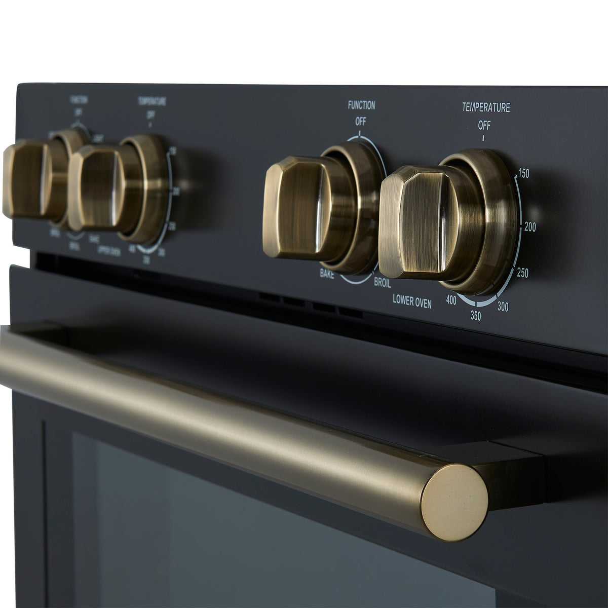 Forno Espresso Vomero 30-Inch Electric Double Wall Oven, 10.0 cu. ft., Black with Antique Brass Accents (Model FBOEL1324-30BLK)