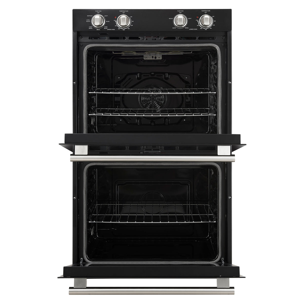 FORNO Espresso Vomero 30-Inch Electric Double Wall Oven, 10 Cu. Ft., Black with Stainless Steel Accents (FBOEL1324-30BLK)