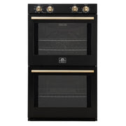 Forno Espresso Vomero 30-Inch Electric Double Wall Oven, 10.0 cu. ft., Black with Antique Brass Accents (Model FBOEL1324-30BLK)