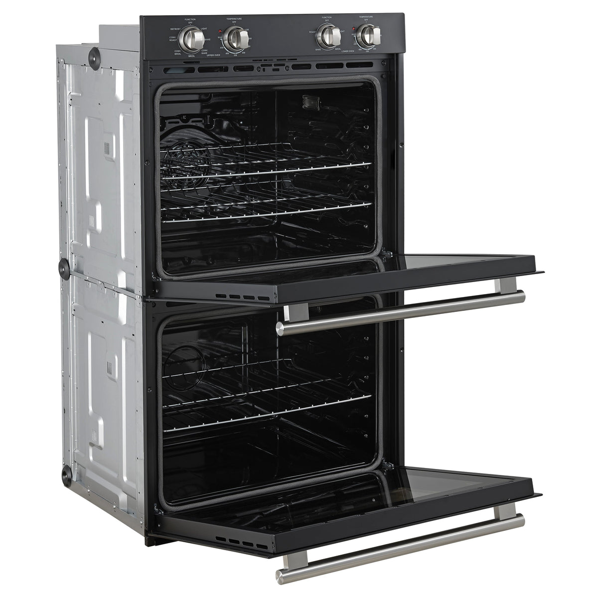 FORNO Espresso Vomero 30-Inch Electric Double Wall Oven, 10 Cu. Ft., Black with Stainless Steel Accents (FBOEL1324-30BLK)