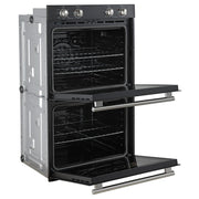 FORNO Espresso Vomero 30-Inch Electric Double Wall Oven, 10 Cu. Ft., Black with Stainless Steel Accents (FBOEL1324-30BLK)