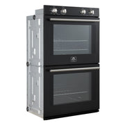 FORNO Espresso Vomero 30-Inch Electric Double Wall Oven, 10 Cu. Ft., Black with Stainless Steel Accents (FBOEL1324-30BLK)