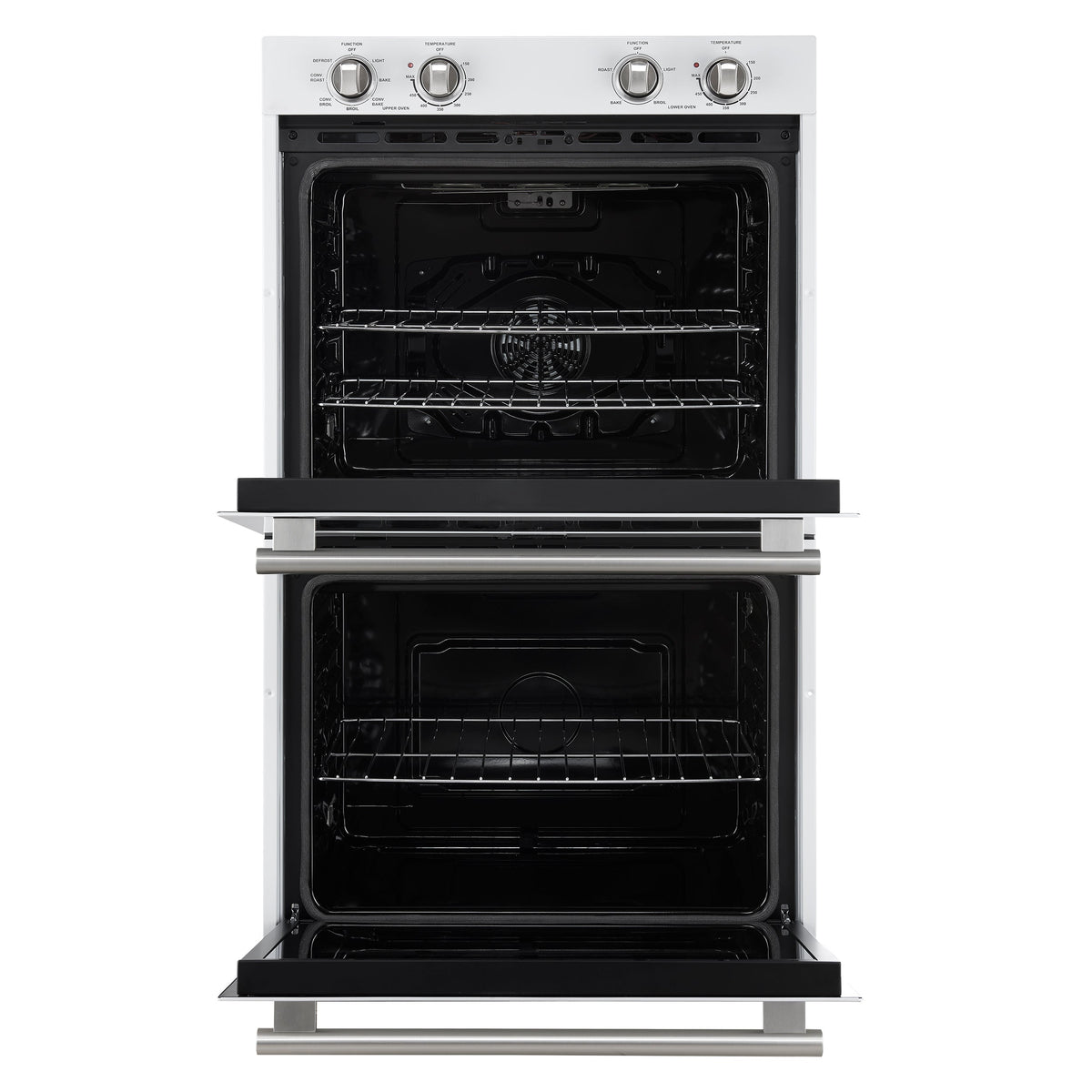 FORNO Espresso Vomero 30-Inch Electric Double Wall Oven, 10.0 cu. ft., White with Stainless Steel Accents (FBOEL1324-30WHT)