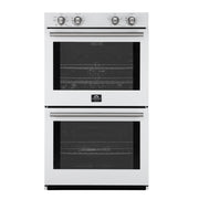 FORNO Espresso Vomero 30-Inch Electric Double Wall Oven, 10.0 cu. ft., White with Stainless Steel Accents (FBOEL1324-30WHT)