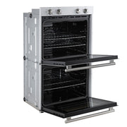 FORNO Espresso Vomero 30-Inch Electric Double Wall Oven, 10.0 cu. ft., White with Stainless Steel Accents (FBOEL1324-30WHT)