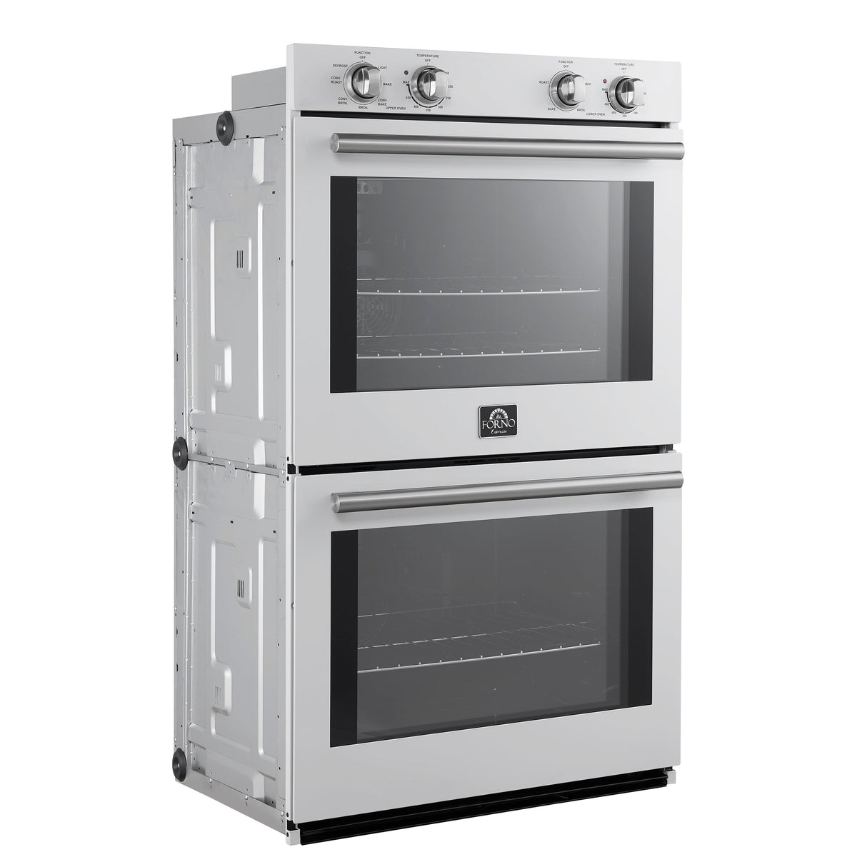 FORNO Espresso Vomero 30-Inch Electric Double Wall Oven, 10.0 cu. ft., White with Stainless Steel Accents (FBOEL1324-30WHT)