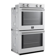 FORNO Espresso Vomero 30-Inch Electric Double Wall Oven, 10.0 cu. ft., White with Stainless Steel Accents (FBOEL1324-30WHT)
