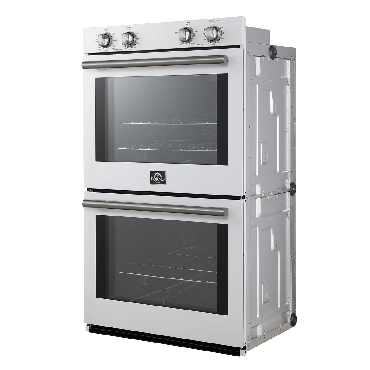 FORNO Espresso Vomero 30-Inch Electric Double Wall Oven, 10.0 cu. ft., White with Stainless Steel Accents (FBOEL1324-30WHT)