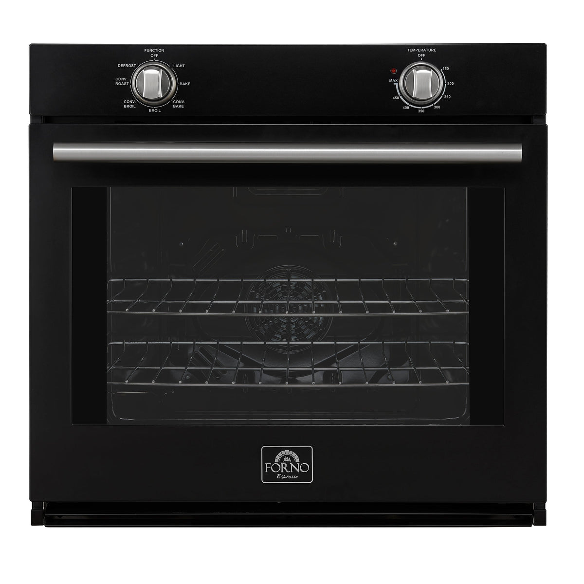 Forno Espresso Vomero 30-Inch Single Electric Wall Oven, 5.0 Cu. Ft., Black with Stainless Steel Accents (FBOEL1370-30BLK)