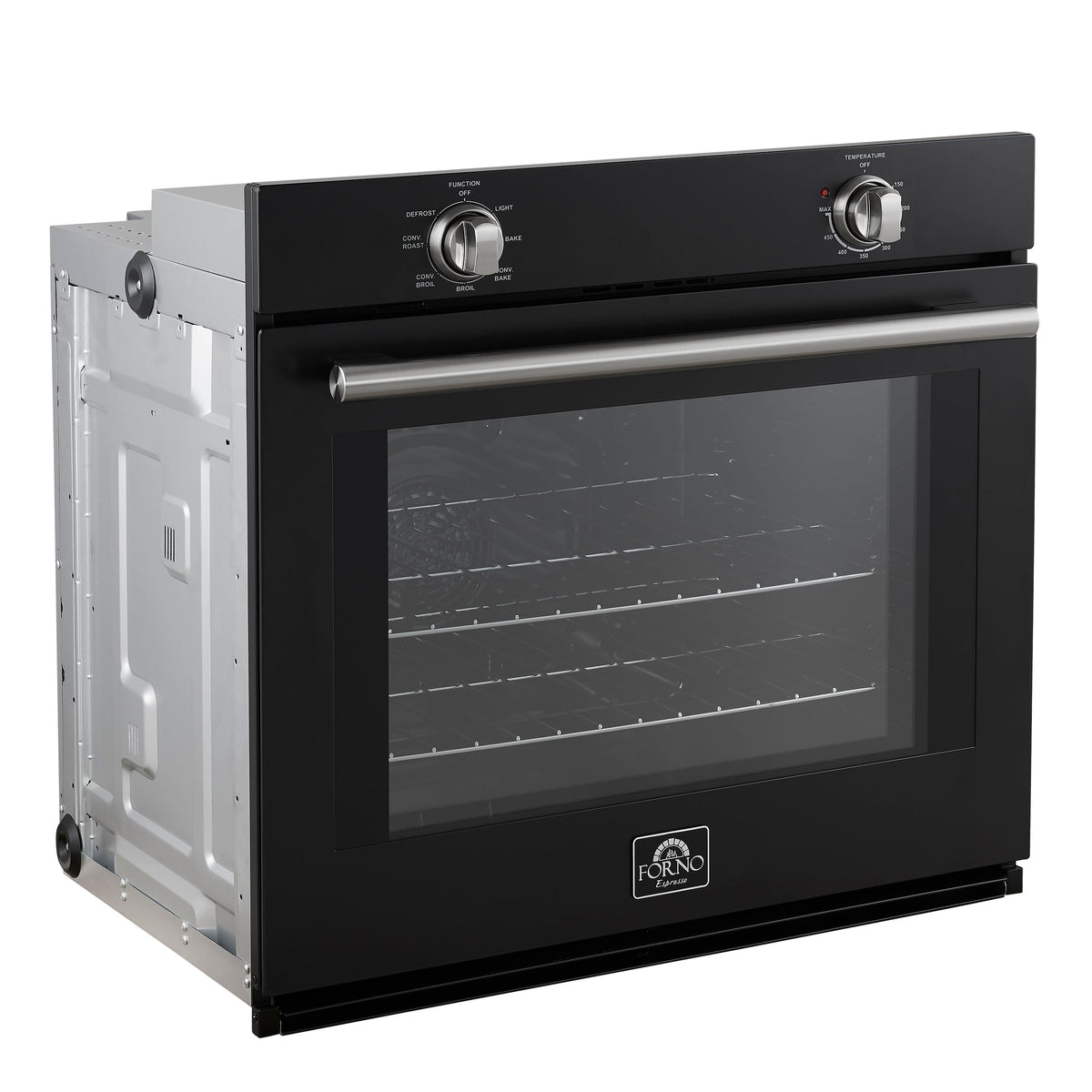 Forno Espresso Vomero 30-Inch Single Electric Wall Oven, 5.0 Cu. Ft., Black with Stainless Steel Accents (FBOEL1370-30BLK)