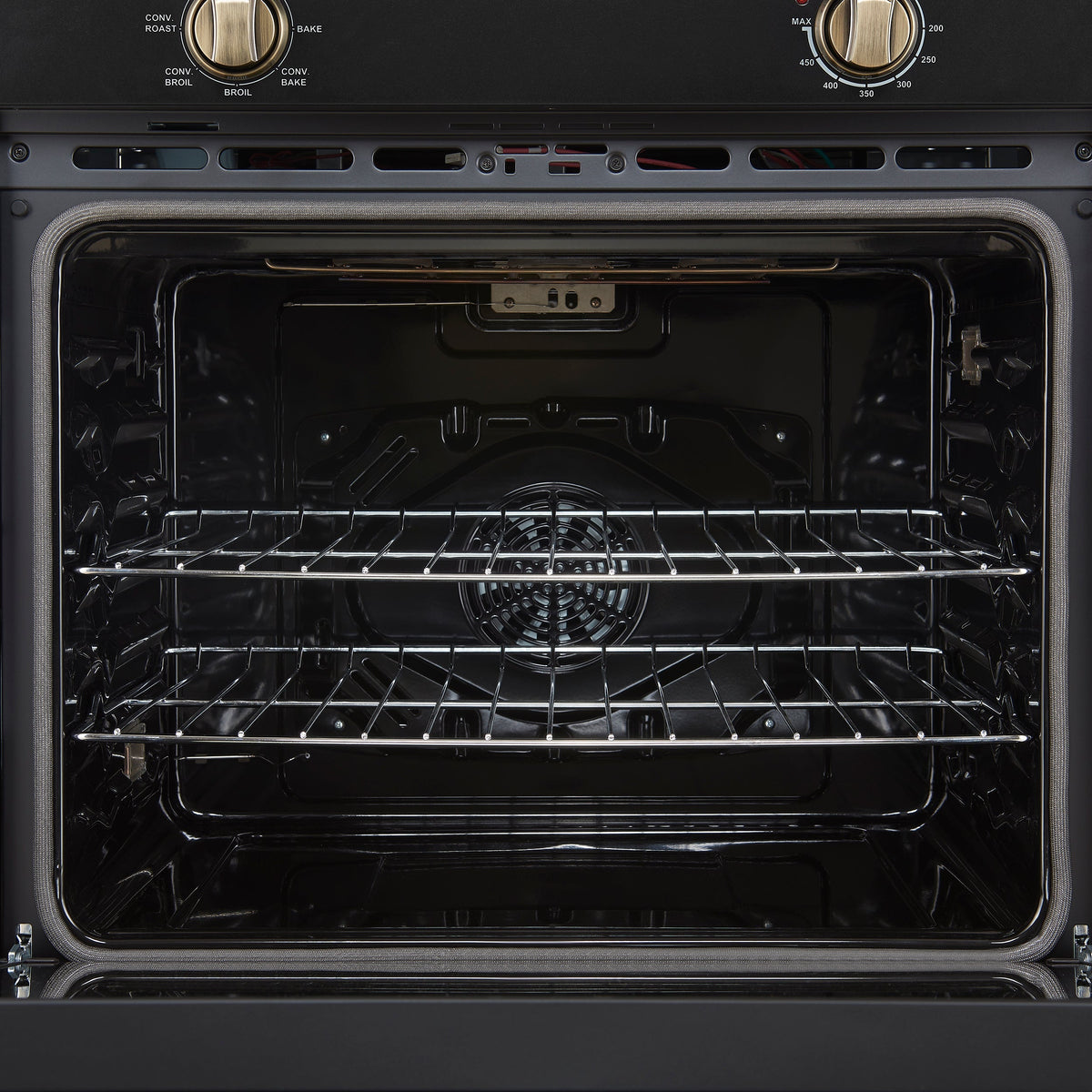Forno Espresso Vomero 30-Inch Electric Single Wall Oven, 5.0 cu. ft., Black with Antique Brass Accents (Model FBOEL1370-30BLK)