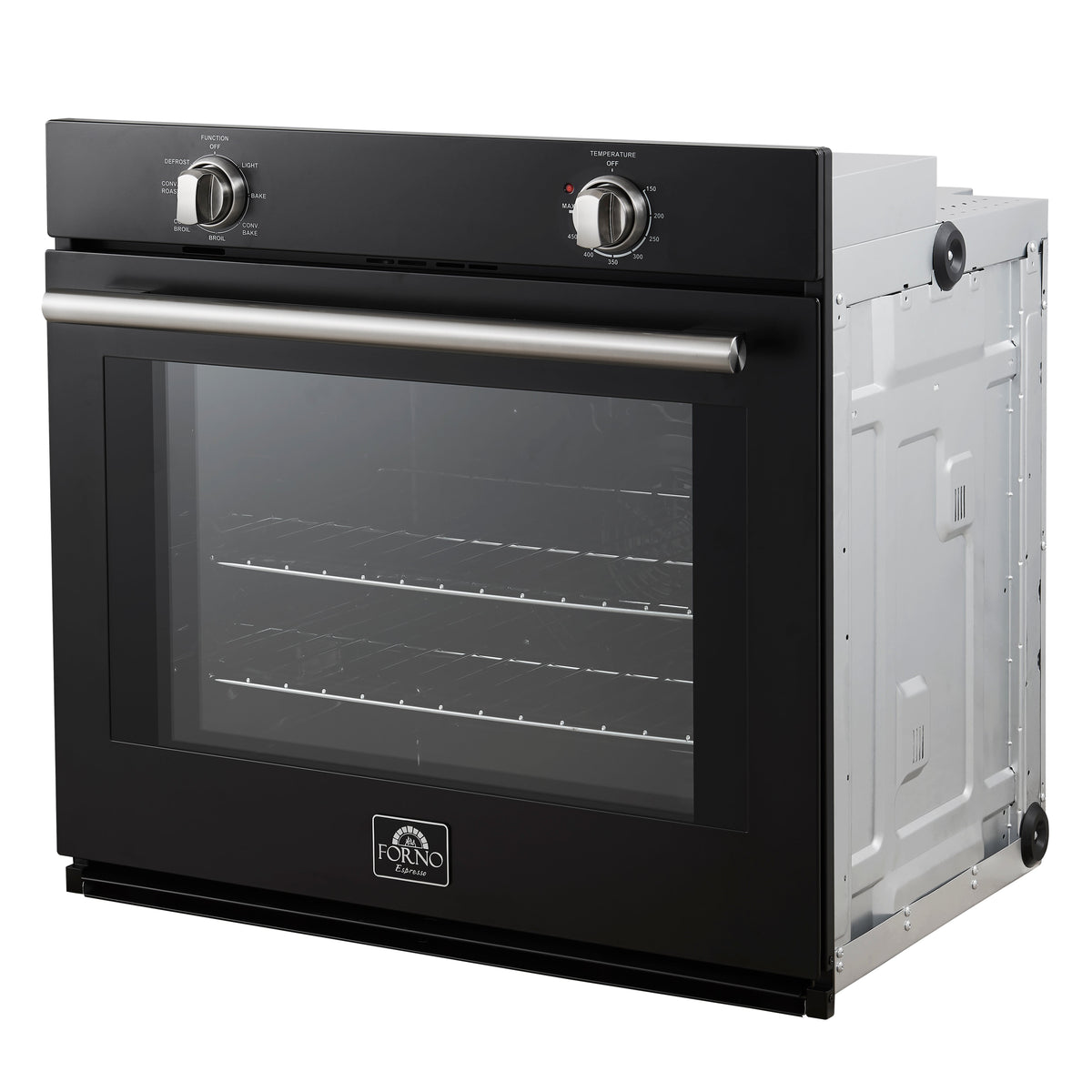Forno Espresso Vomero 30-Inch Single Electric Wall Oven, 5.0 Cu. Ft., Black with Stainless Steel Accents (FBOEL1370-30BLK)