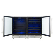 Forno Gemello 48-Inch Side-by-Side Wine and Beverage Cooler, Stainless Steel (FWCDR6699-48S)