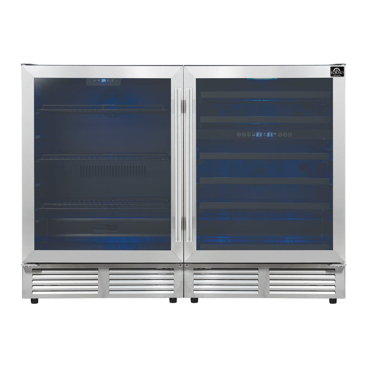 Forno Gemello 48-Inch Side-by-Side Wine and Beverage Cooler, Stainless Steel (FWCDR6699-48S)