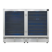 Forno Gemello 48-Inch Side-by-Side Wine and Beverage Cooler, Stainless Steel (FWCDR6699-48S)