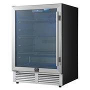 Forno Frescolino 24-Inch Beverage Cooler Refrigerator, 188-Can Capacity, Triple-Layer Glass Door, LED Interior Light, Stainless Steel (FWCDR6665-24S)