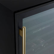 FORNO Bacchino 24-Inch Dual Zone Wine Cooler, 51-Bottle Capacity, Triple-Glass Door, Black with Antique Brass Accents (FWCDR6634-24KBLK)