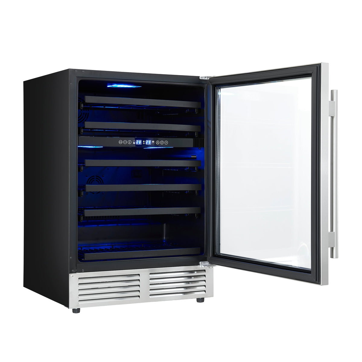 FORNO Bacchino 24-Inch Dual Zone Wine Cooler, 51-Bottle Capacity, Triple-Glass Door, Stainless Steel (FWCDR6634-24S)