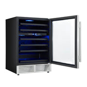 FORNO Bacchino 24-Inch Dual Zone Wine Cooler, 51-Bottle Capacity, Triple-Glass Door, Stainless Steel (FWCDR6634-24S)