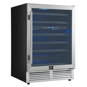 FORNO Bacchino 24-Inch Dual Zone Wine Cooler, 51-Bottle Capacity, Triple-Glass Door, Stainless Steel (FWCDR6634-24S)