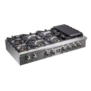 Forno Spezia 48-Inch 8-Burner Gas Rangetop with Griddle and Wok Ring, Stainless Steel (FCTGS5751-48)