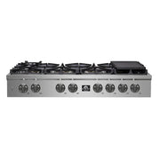 Forno Spezia 48-Inch 8-Burner Gas Rangetop with Griddle and Wok Ring, Stainless Steel (FCTGS5751-48)