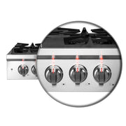 Forno Spezia 30-Inch Gas Rangetop with 5 Burners, Wok Ring and Griddle, Stainless Steel (Model FCTGS5751-30)
