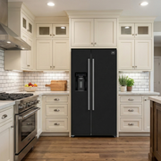 Forno Salerno 36-Inch Side-by-Side Refrigerator, 20 cu. ft., Water & Ice Dispenser, Black with Stainless Steel Handles, FFRBI1844-36BLK