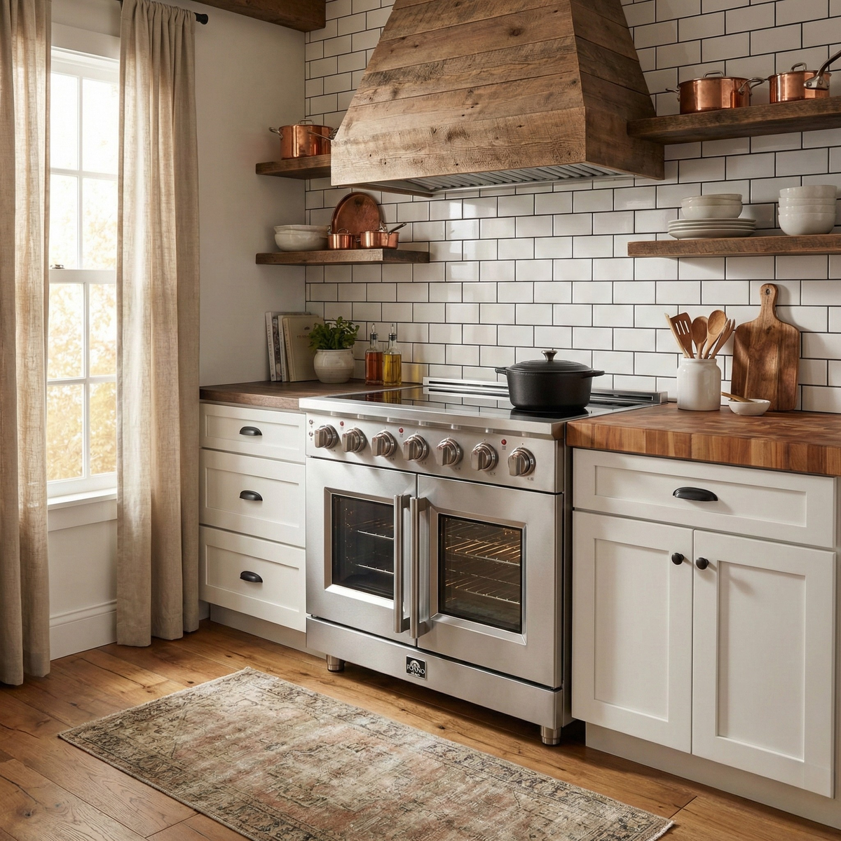 Forno Massimo 36 in. Freestanding Electric Range with French Door Oven, 5 Elements, 5.36 cu. ft. Capacity (Model FFSEL6955-36)