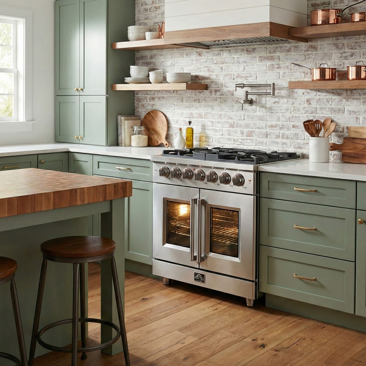 Forno Massimo 30 in. 4.32 cu. ft. Freestanding French Door Dual Fuel Range with 5 Sealed Burners (FFSGS6325-30)