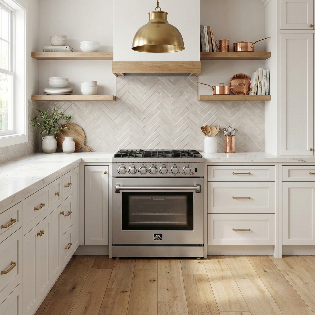 Forno Lazio 30 in. 4.32 cu. ft. Freestanding Dual Fuel Range with 5 Sealed Burners, Stainless Steel (Model FFSGS6196-30)
