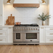 Forno Massimo 48 in. Freestanding Gas Range with 8 Sealed Burners, 6.58 cu. ft. Oven, Stainless Steel (FFSGS6239-48)