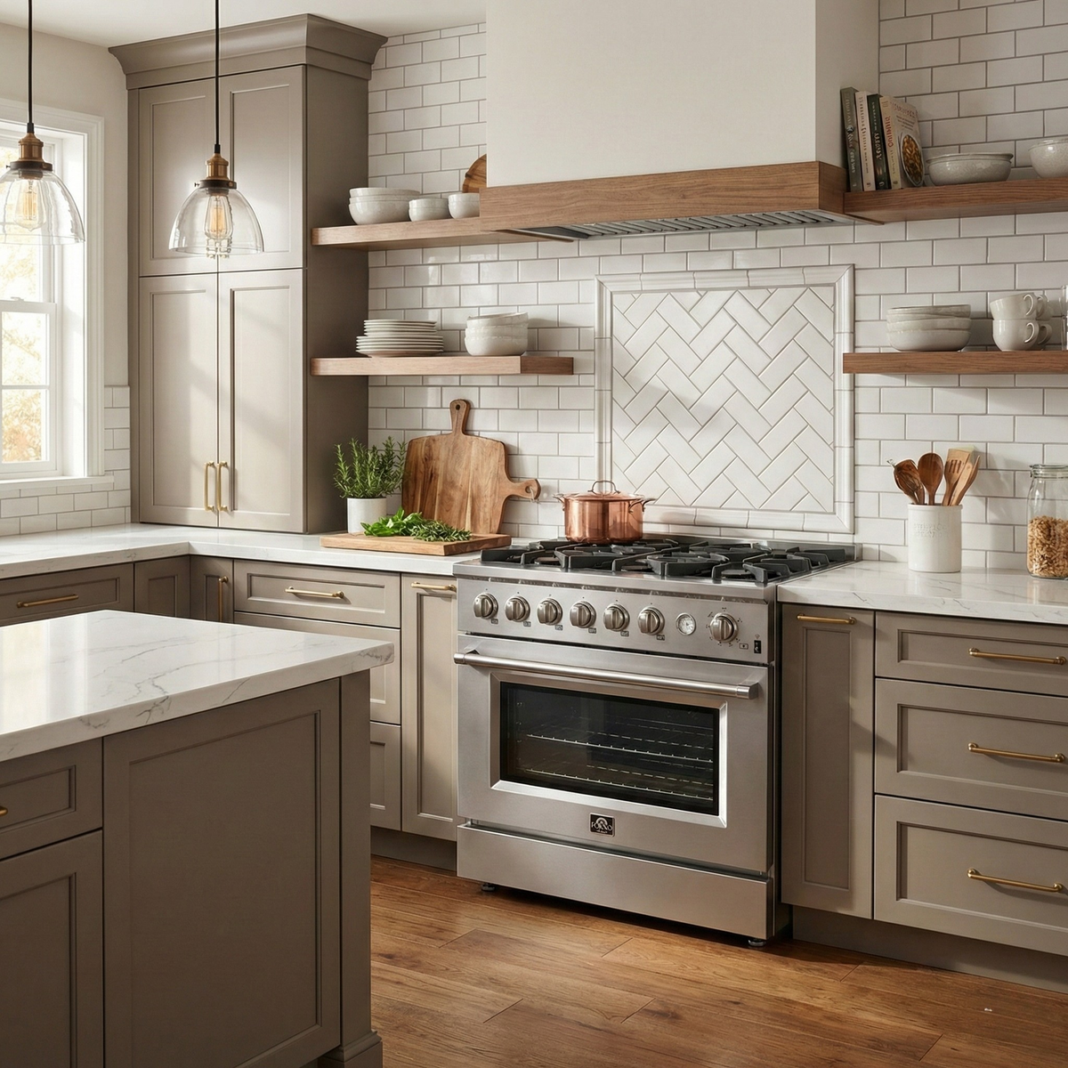 Forno Marco 36-Inch Freestanding Gas Range with 6 Sealed Burners, 5.36 cu. ft. Oven Capacity, Built-In Temperature Gauge, Stainless Steel (Model FFSGS6277-36)