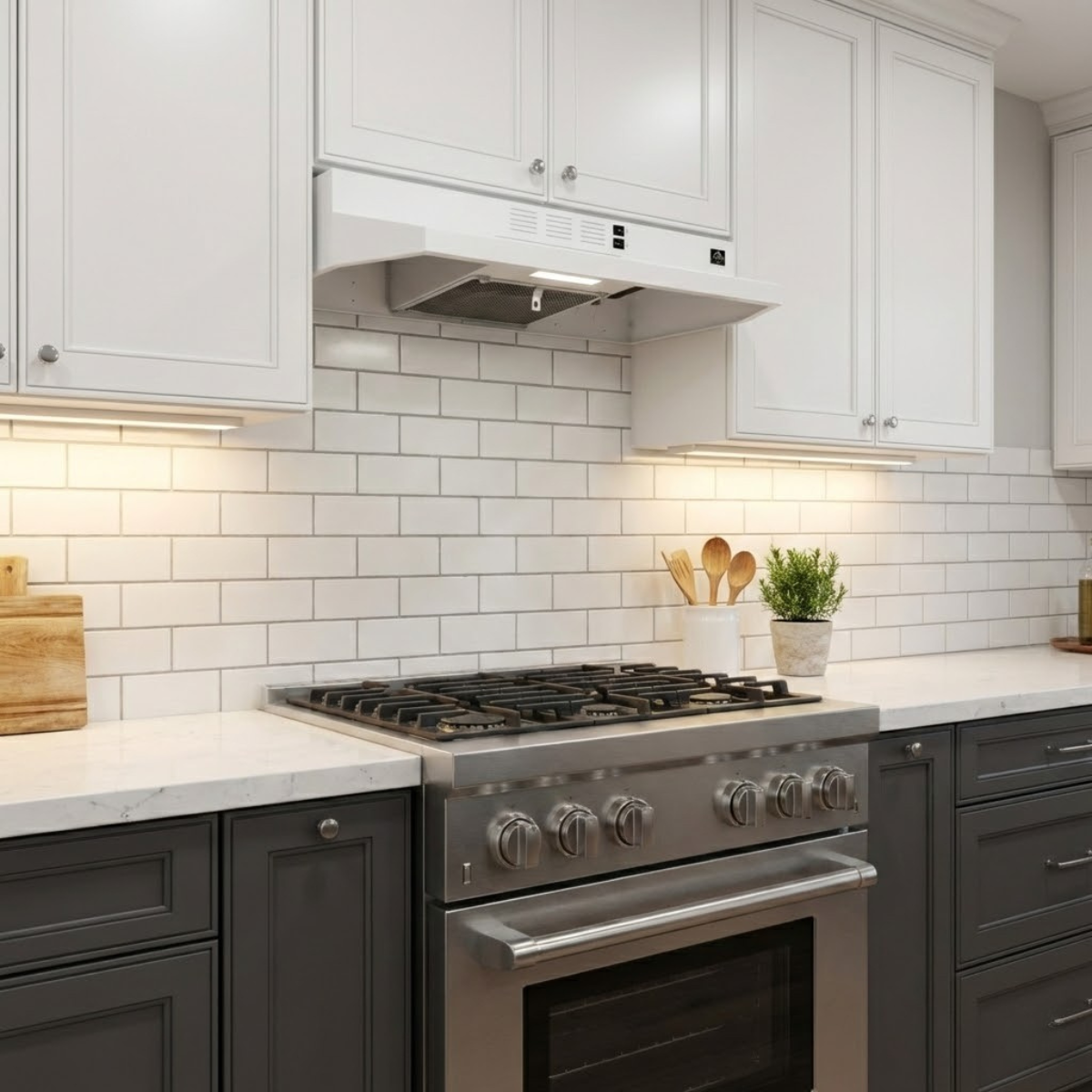 FORNO Cappa 30-Inch Under-Cabinet Range Hood, 200 CFM, Convertible, White (FRHUC5200-30WHT)