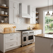 Forno Bari 30-Inch Under-Cabinet Range Hood, 400 CFM, White with Stainless Steel Handles (Model FRHUC5255-30WHT)