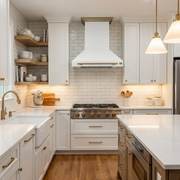 Forno Aria 36-Inch Wall-Mount Range Hood, 1200 CFM, White with Antique Brass Accents (Model FRHWM5095-36WHT)