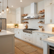 Forno Venezia 36-Inch Wall-Mount Ducted Range Hood, 370 CFM, Touch Controls, LED Lighting, White with Antique Brass Accents (FRHWM5503-36WHT)