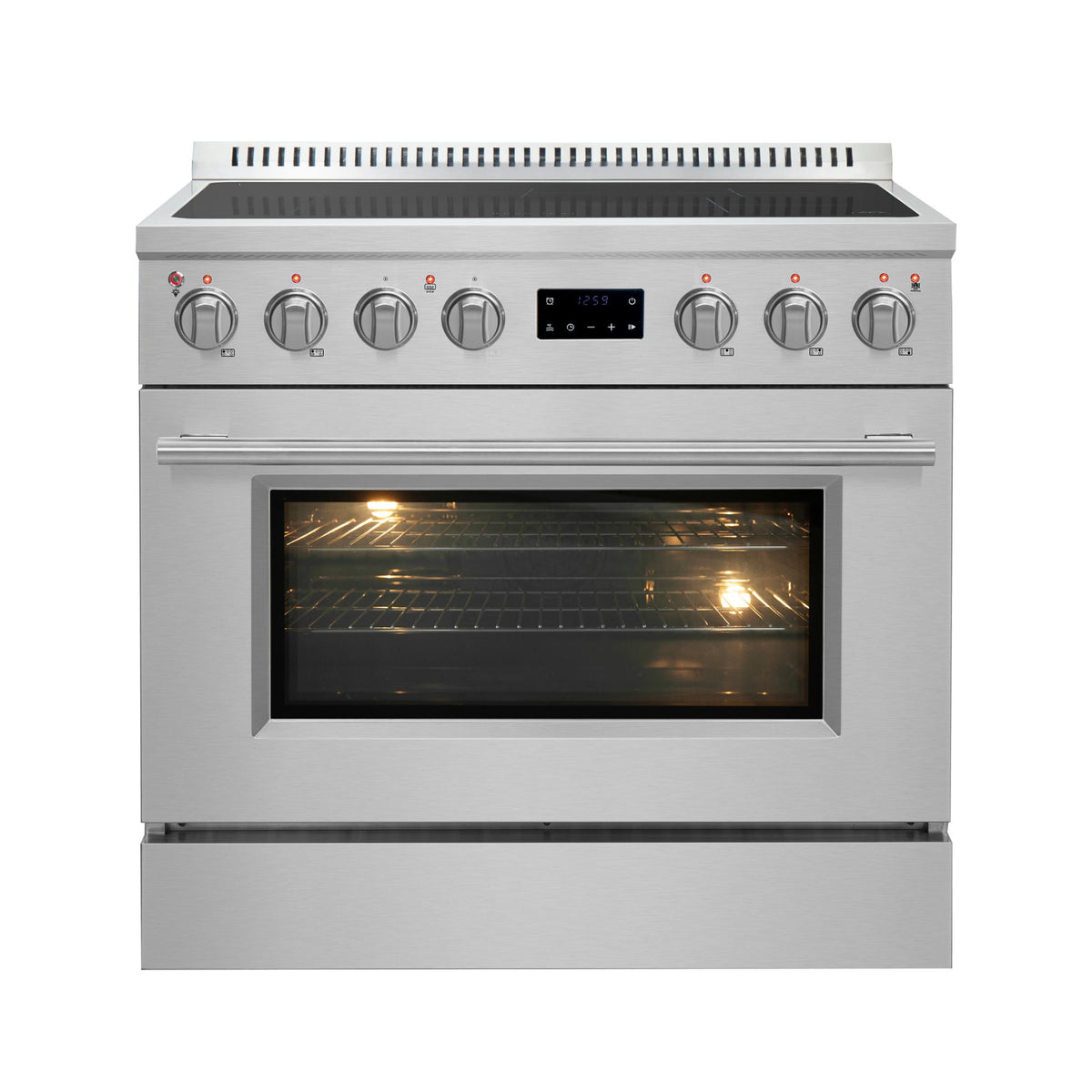 Forno Torino 36" Induction Range, 5.36 cu. ft. True Convection Oven with Air Fry and Sous Vide, Stainless Steel, 240V (FFSIN0936-36)