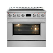 Forno Torino 36" Induction Range, 5.36 cu. ft. True Convection Oven with Air Fry and Sous Vide, Stainless Steel, 240V (FFSIN0936-36)
