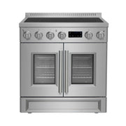 FORNO Torino 30-Inch Induction Range with French Door, 4.32 cu. ft. True Convection Oven, Air Fry & Sous Vide, Stainless Steel, 240V (FFSIN0950-30)